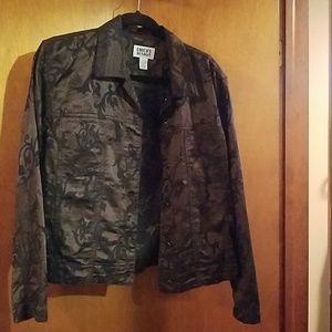 Chico's jacket Brown with black design